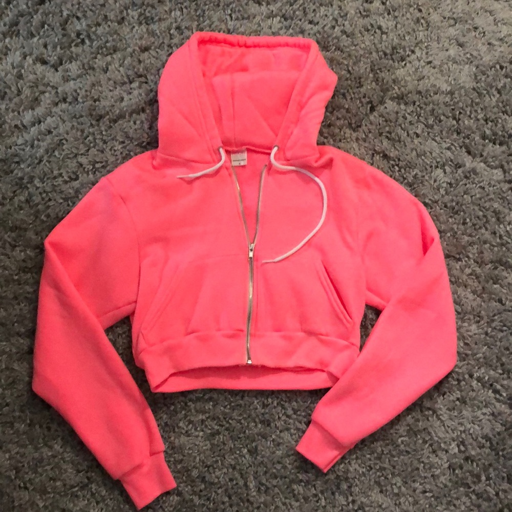 American Apparel Crop Neon Hoodie NWOT